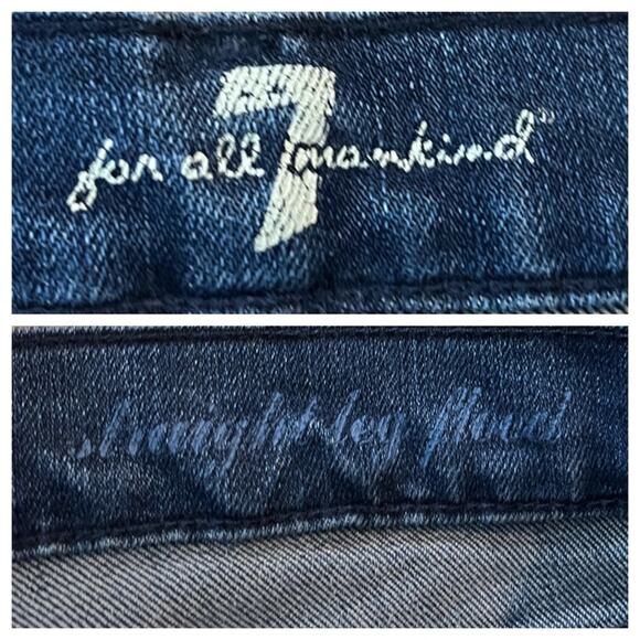 7 for All Mankind Women’s Jeans Straight Leg Slim Low Rise Medium Blue Size 27 - Picture 5 of 7